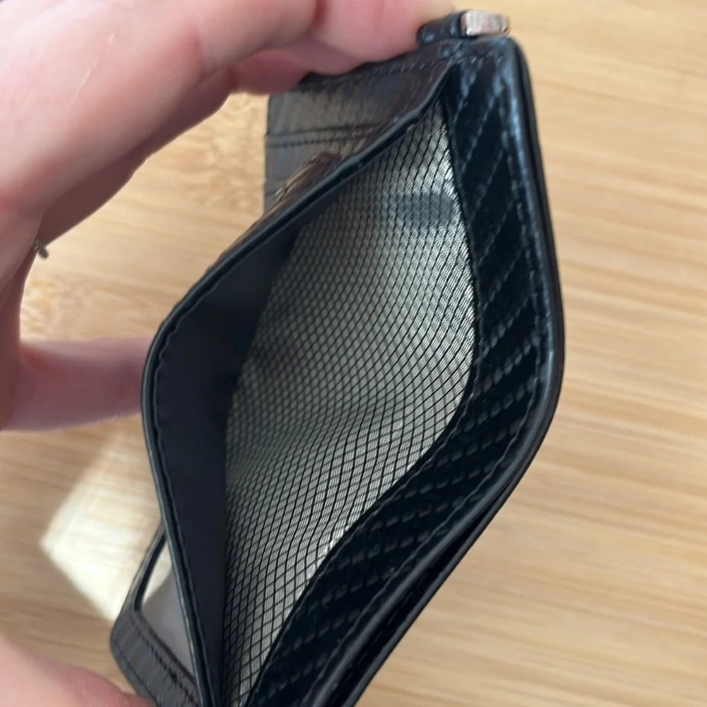 Brand New Montableu Handcrafted Card Holder Slim Front Pocket Wallet Black